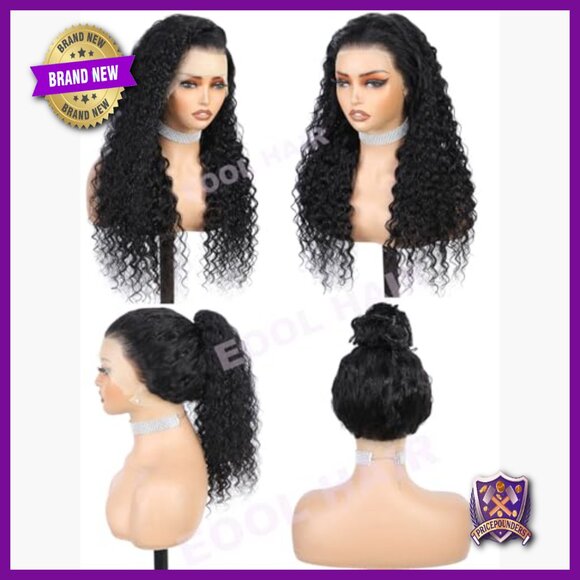 16 Inch Human Hair Deep Wave Wig 360 Lace Front Glueless Drawstring